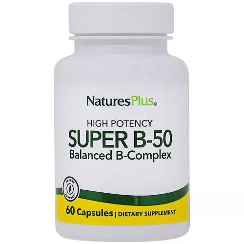 Natures Plus Super B-50 Συμπλήρωμα Διατροφής με Βιταμίνες Β 60caps